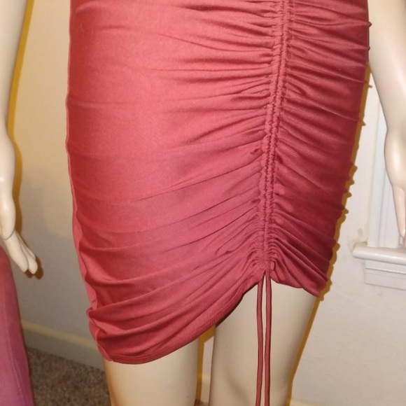 🧨 mini dress with straps and rippling detail down front. Ties at bottom. - Picture 3 of 5